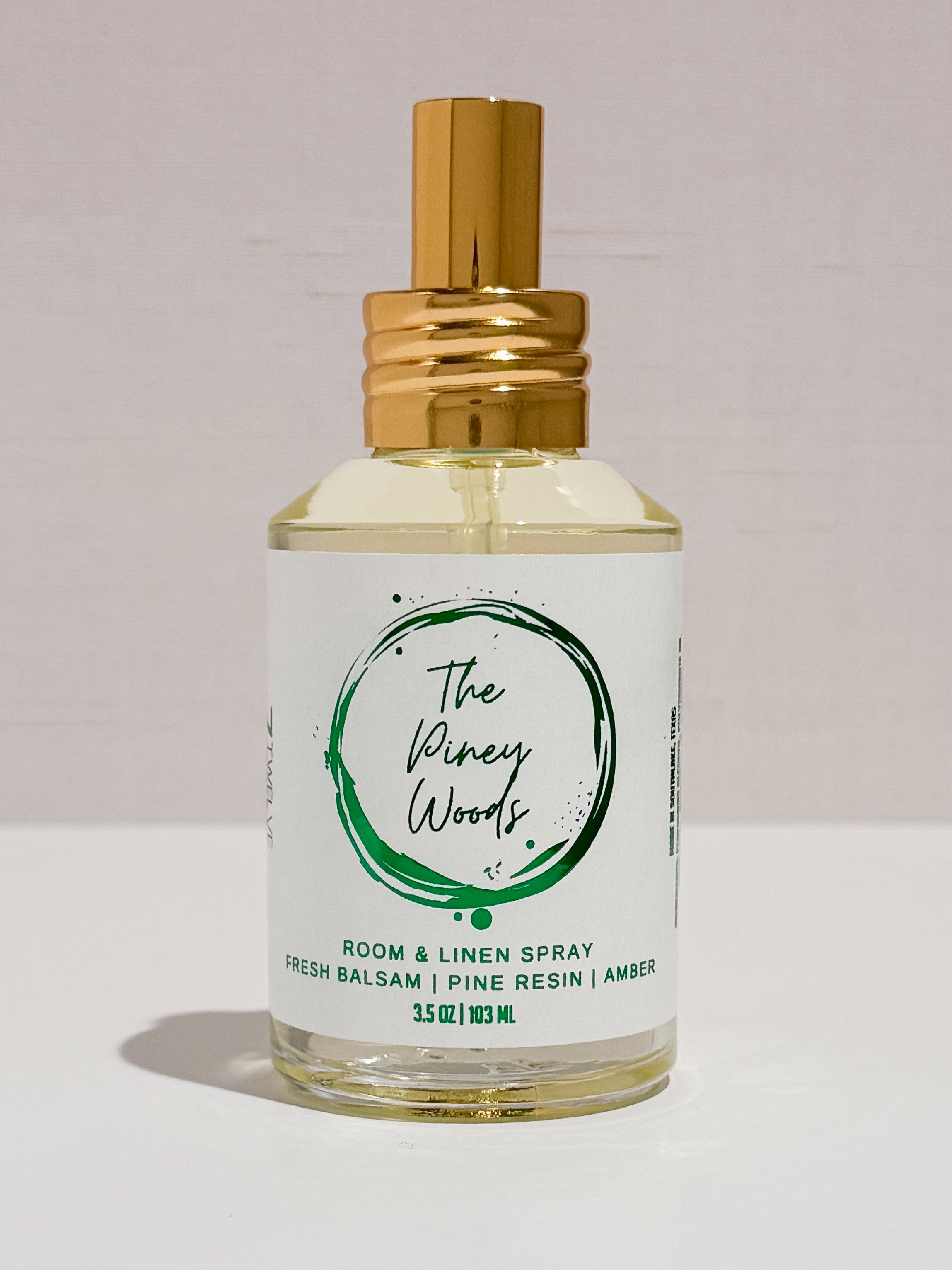 The Piney Woods Room & Linen Spray | Scent notes of Balsam, Resin, Amber & Woods