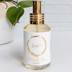 Leyton Room & Linen Spray | Scent notes of Pear, Turkish Rose, Vanilla, & Oak Moss